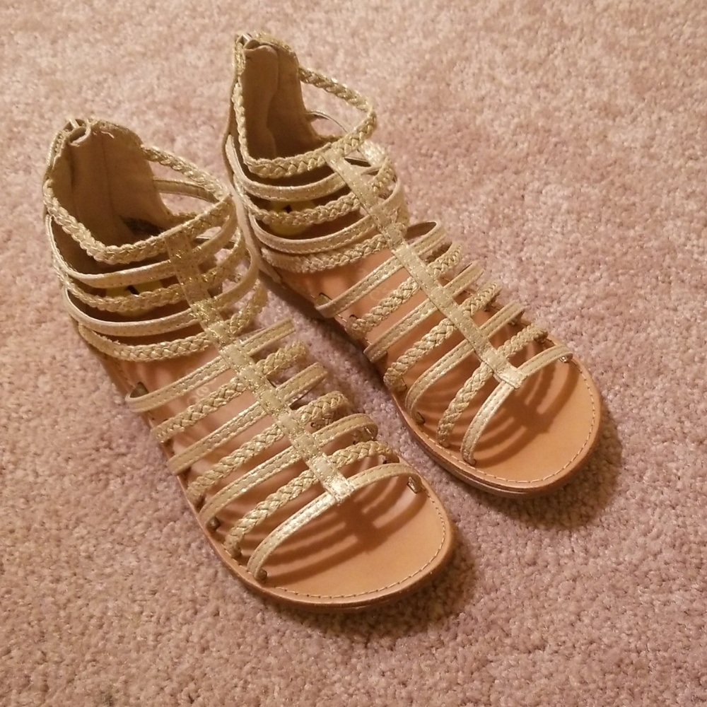 Girls Gold Sandals